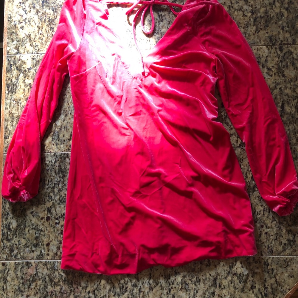 Free People Pink Velvet Dress